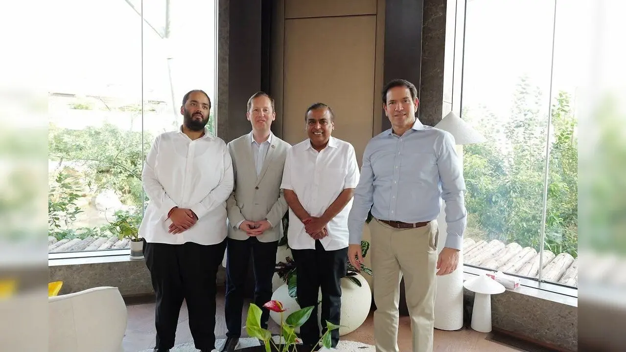 Marco Rubio, Mukesh Ambani Discuss Commercial Partnerships During Jamnagar Visit
