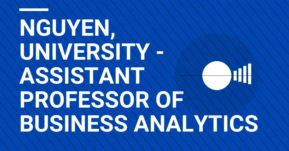Nguyen, University - Assistant Professor of Business Analytics